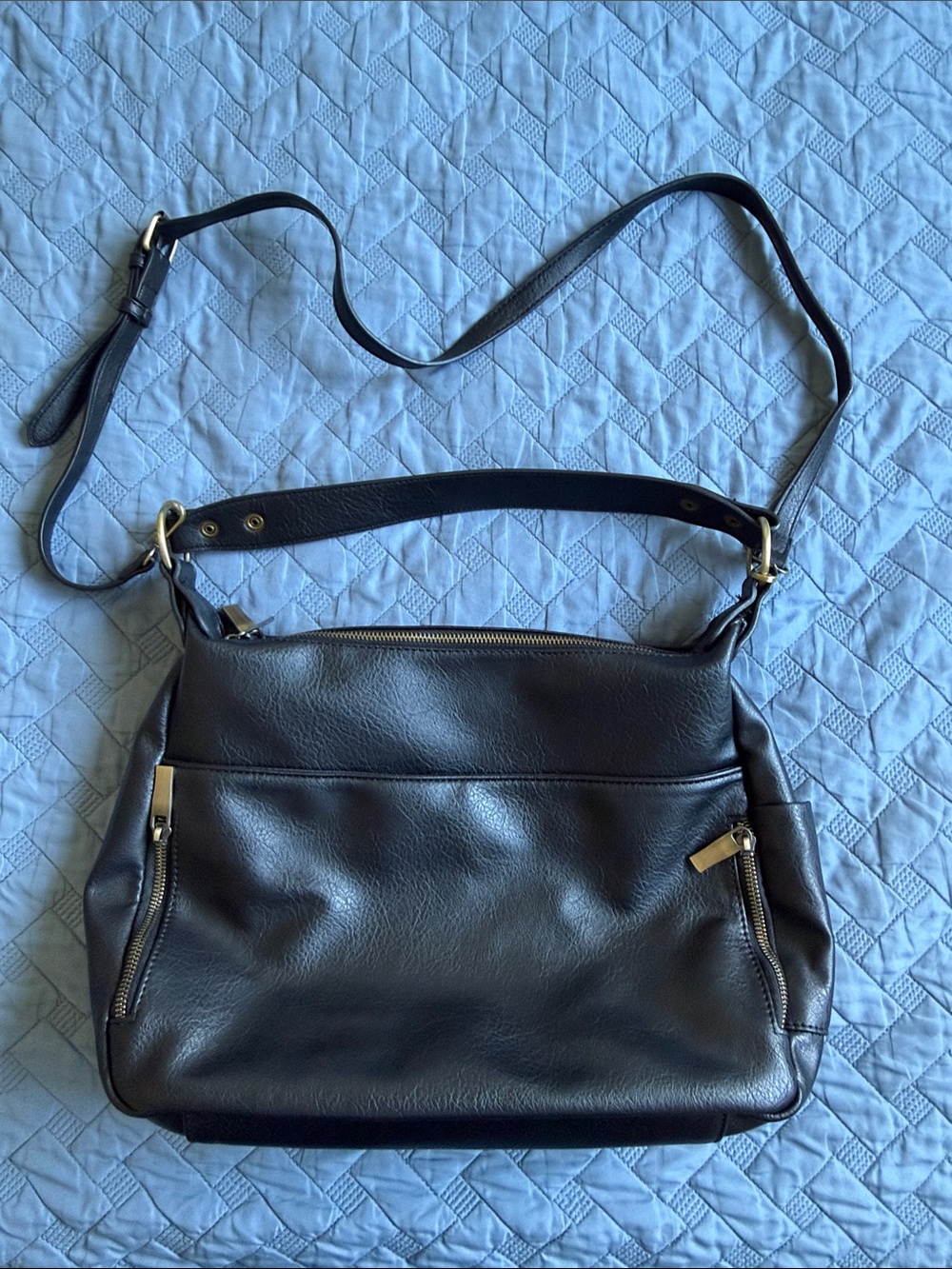 NWOT Black Crossbody Bag with Gold Hardware